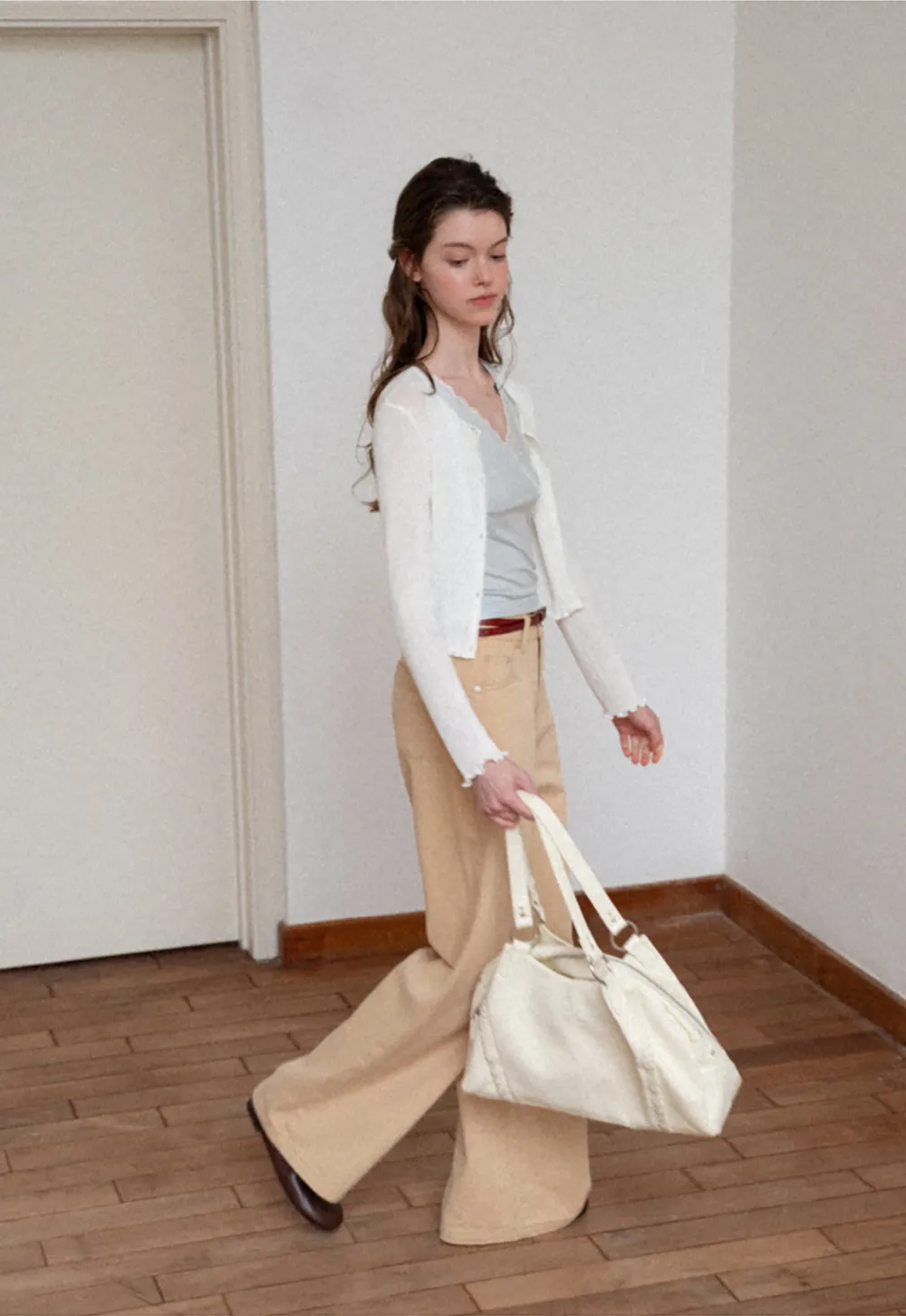 High Waist Wide Leg Straight Fit Casual Pants