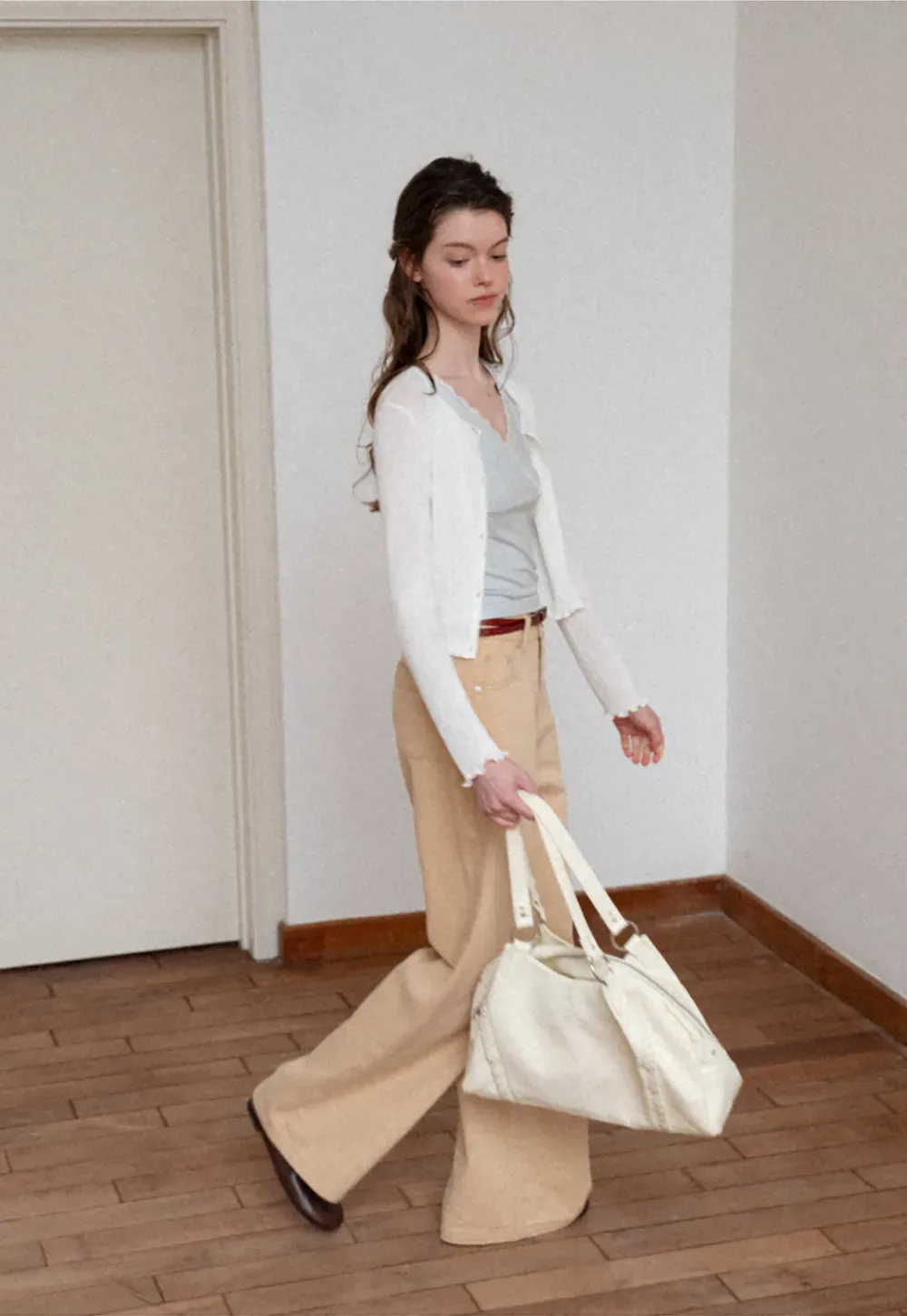 High Waist Wide Leg Straight Fit Casual Pants