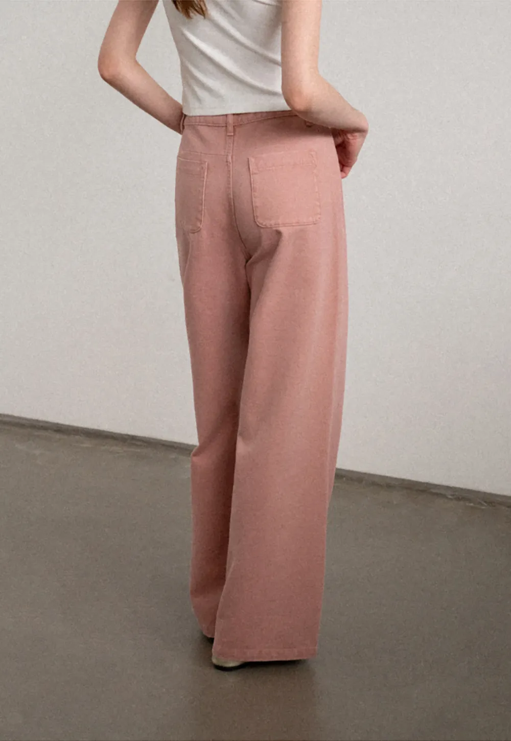 High Waist Wide Leg Straight Fit Casual Pants