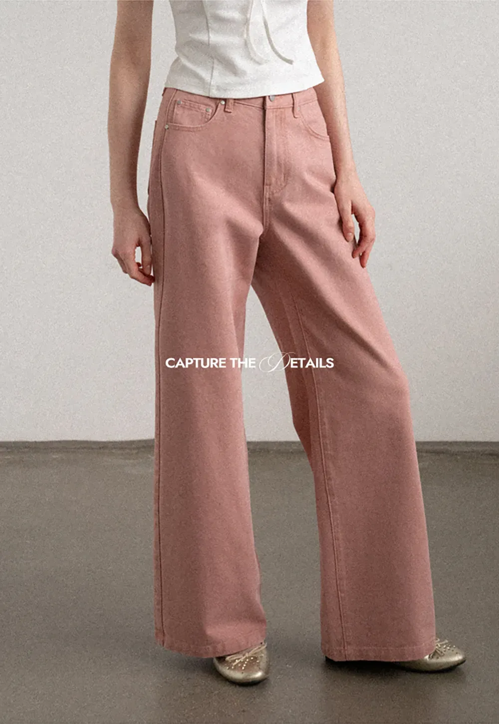 High Waist Wide Leg Straight Fit Casual Pants