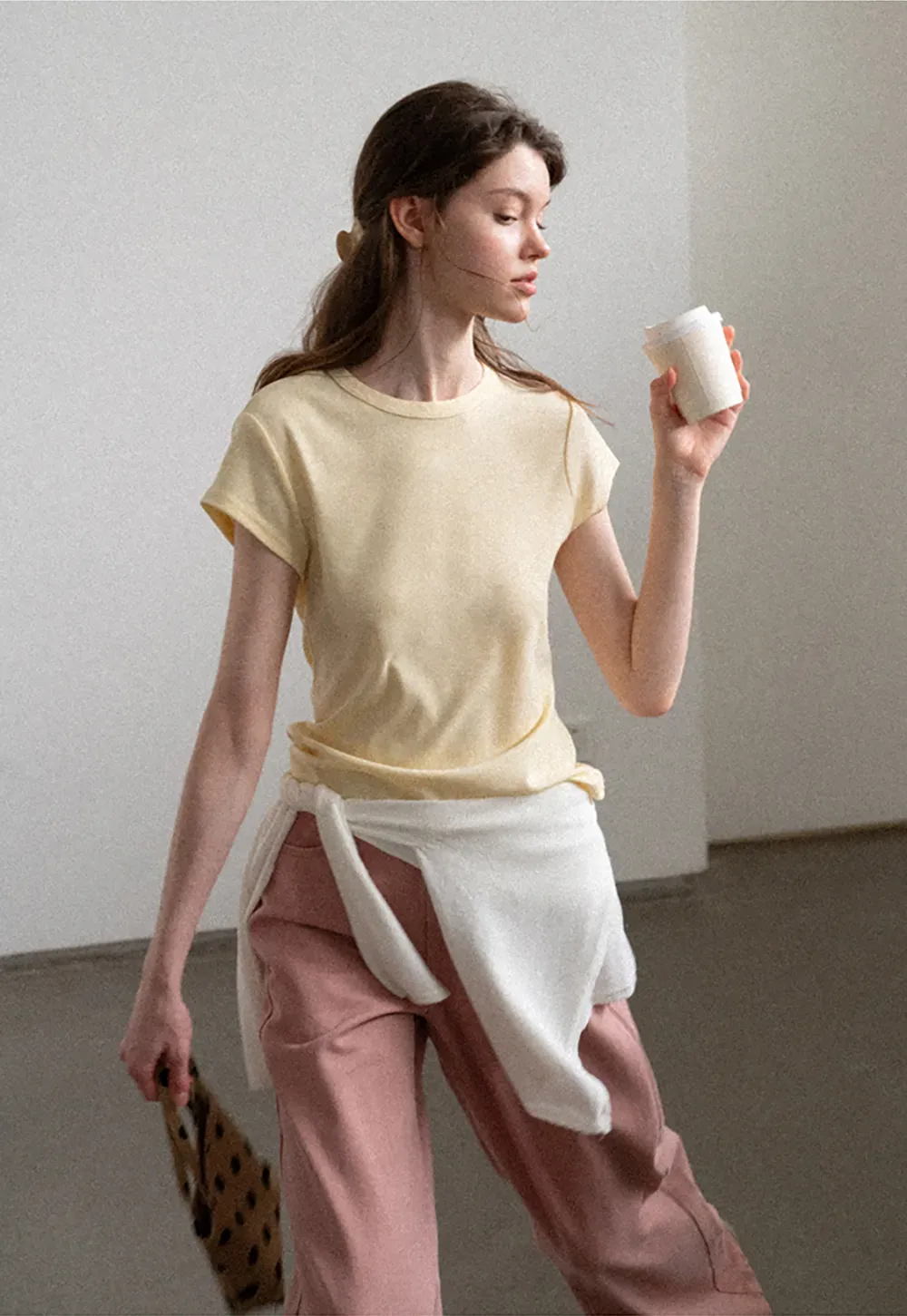 High Waist Wide Leg Straight Fit Casual Pants