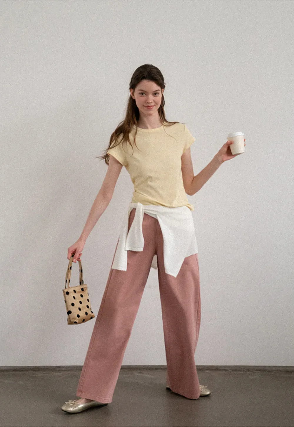 High Waist Wide Leg Straight Fit Casual Pants