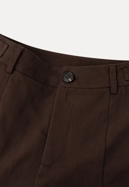 High Waist Pleated Shorts Casual Pants