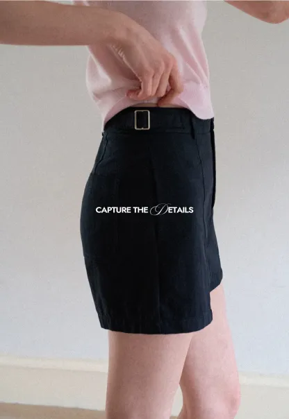 High Waist Pleated Shorts Casual Pants