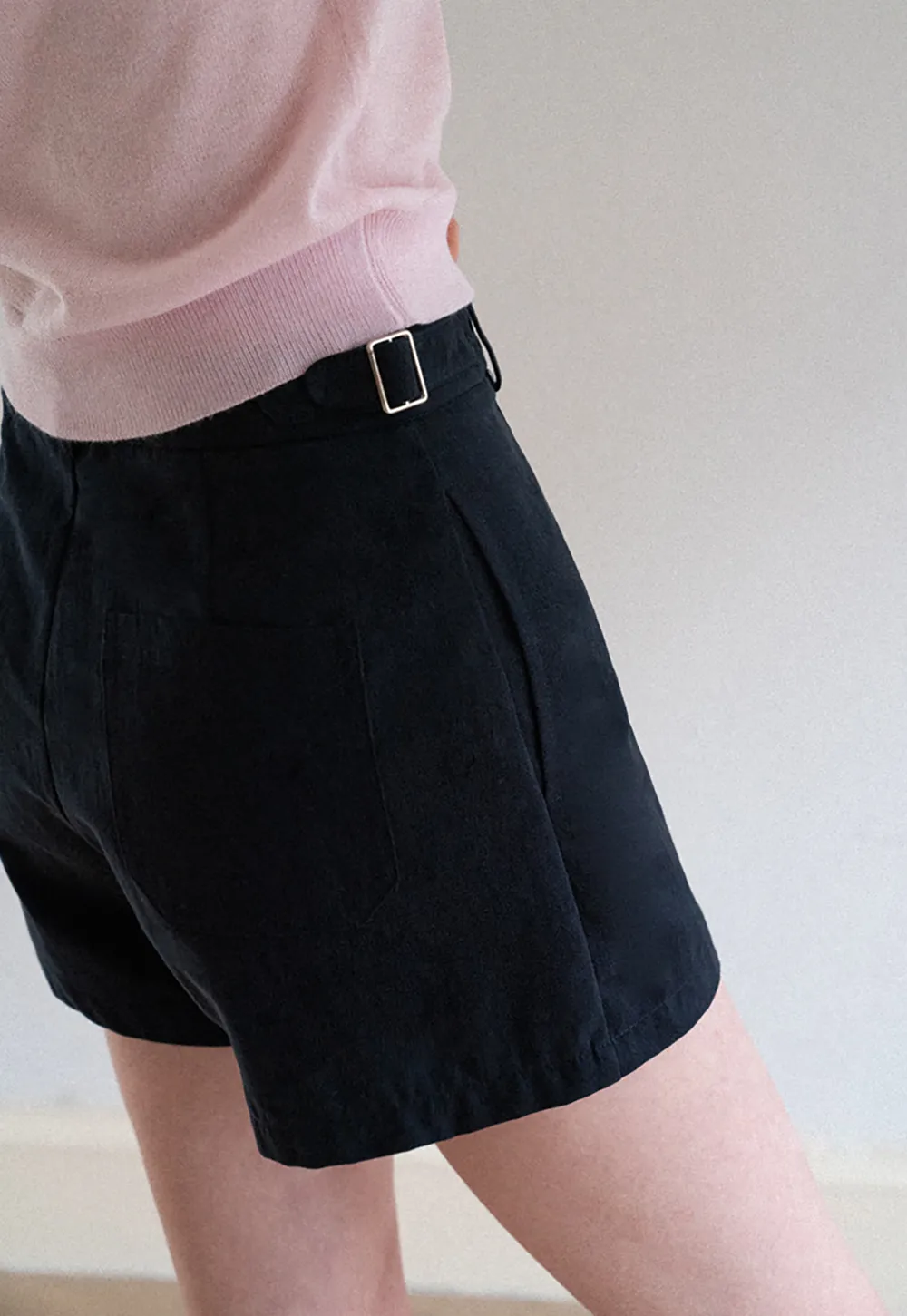 High Waist Pleated Shorts Casual Pants