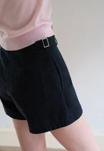 High Waist Pleated Shorts Casual Pants