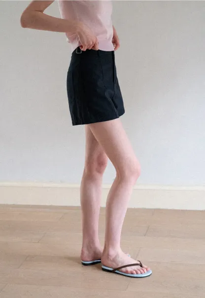 High Waist Pleated Shorts Casual Pants