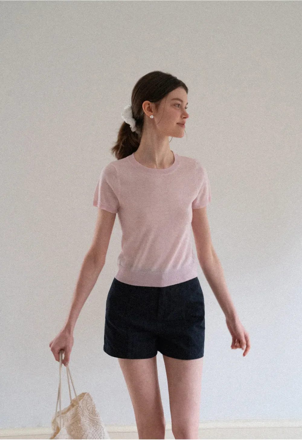 High Waist Pleated Shorts Casual Pants