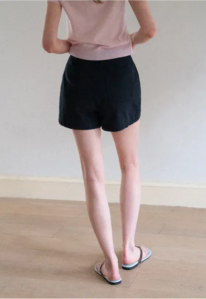 High Waist Pleated Shorts Casual Pants