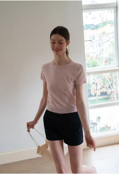 High Waist Pleated Shorts Casual Pants