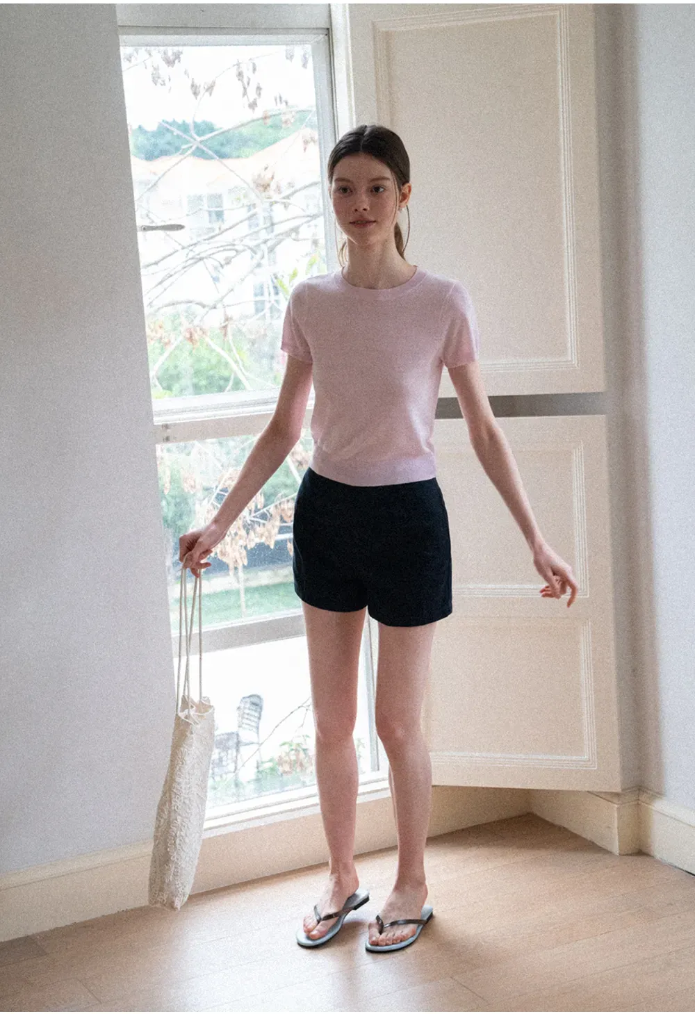 High Waist Pleated Shorts Casual Pants