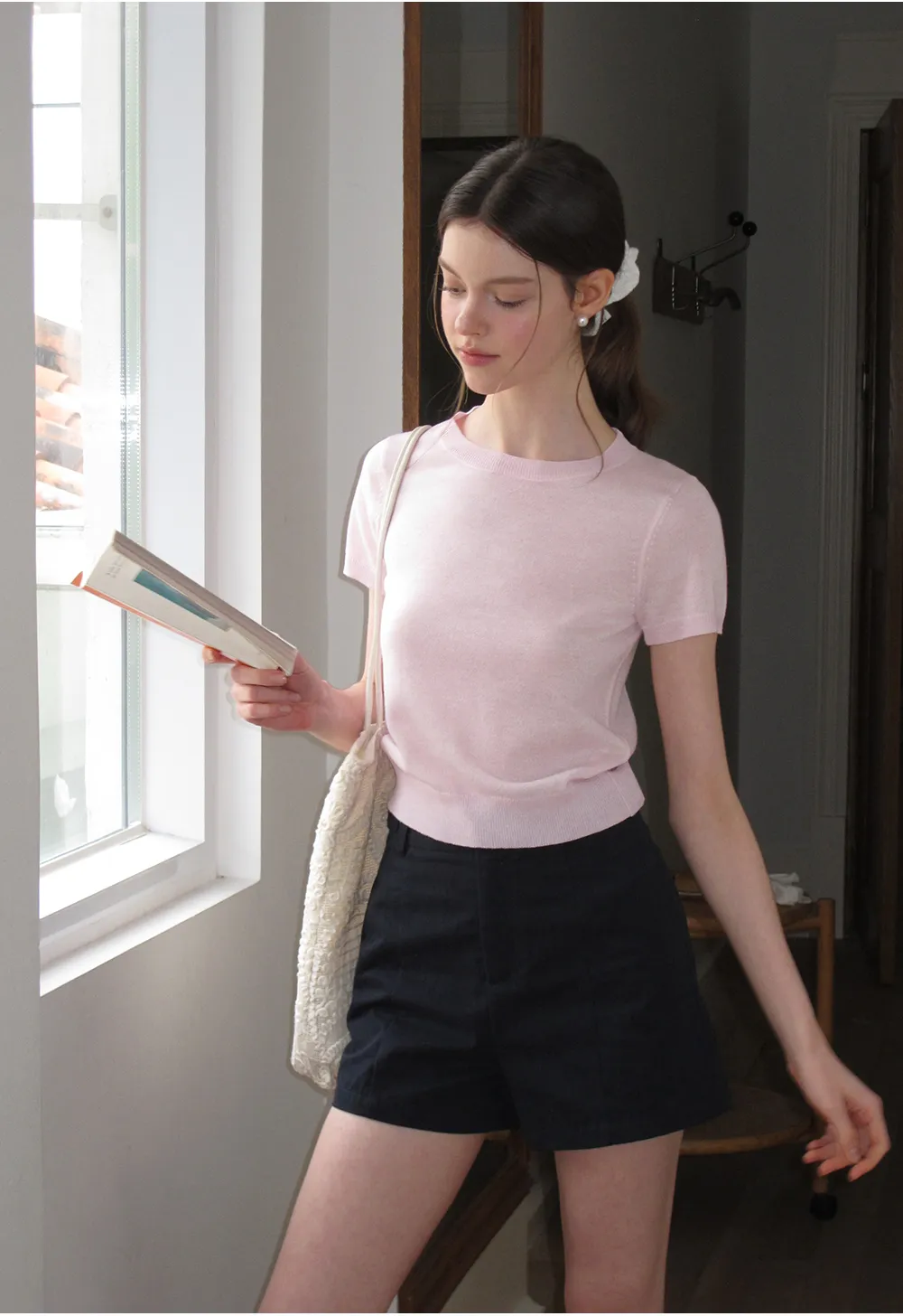 High Waist Pleated Shorts Casual Pants