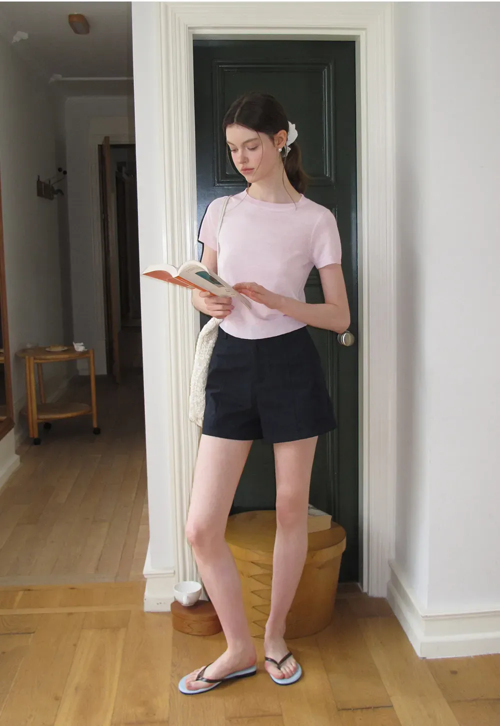 High Waist Pleated Shorts Casual Pants