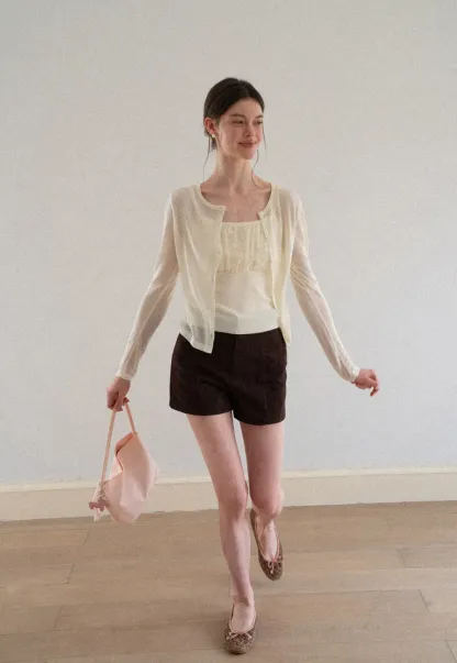 High Waist Pleated Shorts Casual Pants