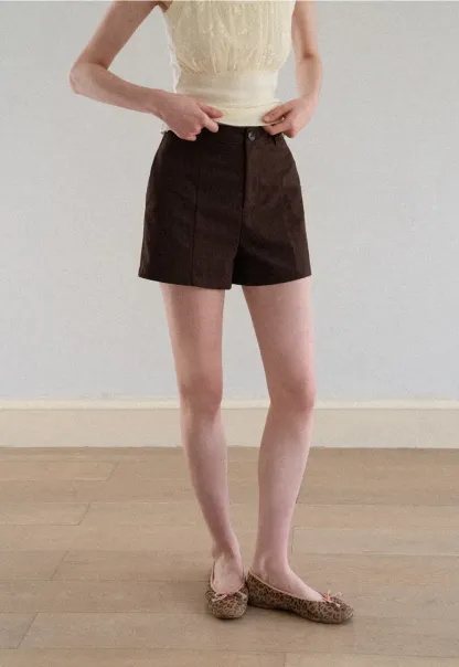 High Waist Pleated Shorts Casual Pants
