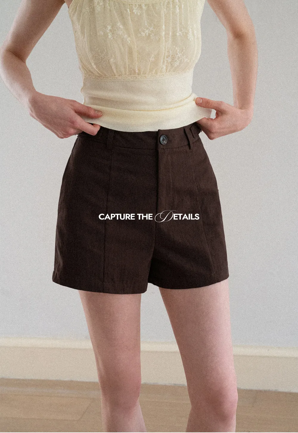 High Waist Pleated Shorts Casual Pants