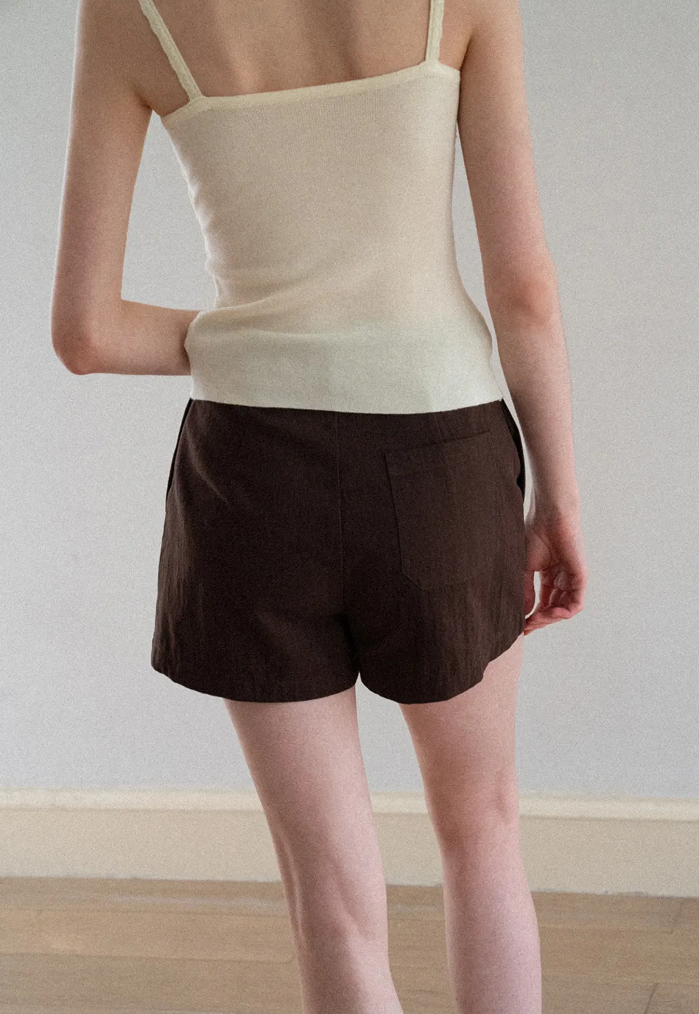 High Waist Pleated Shorts Casual Pants