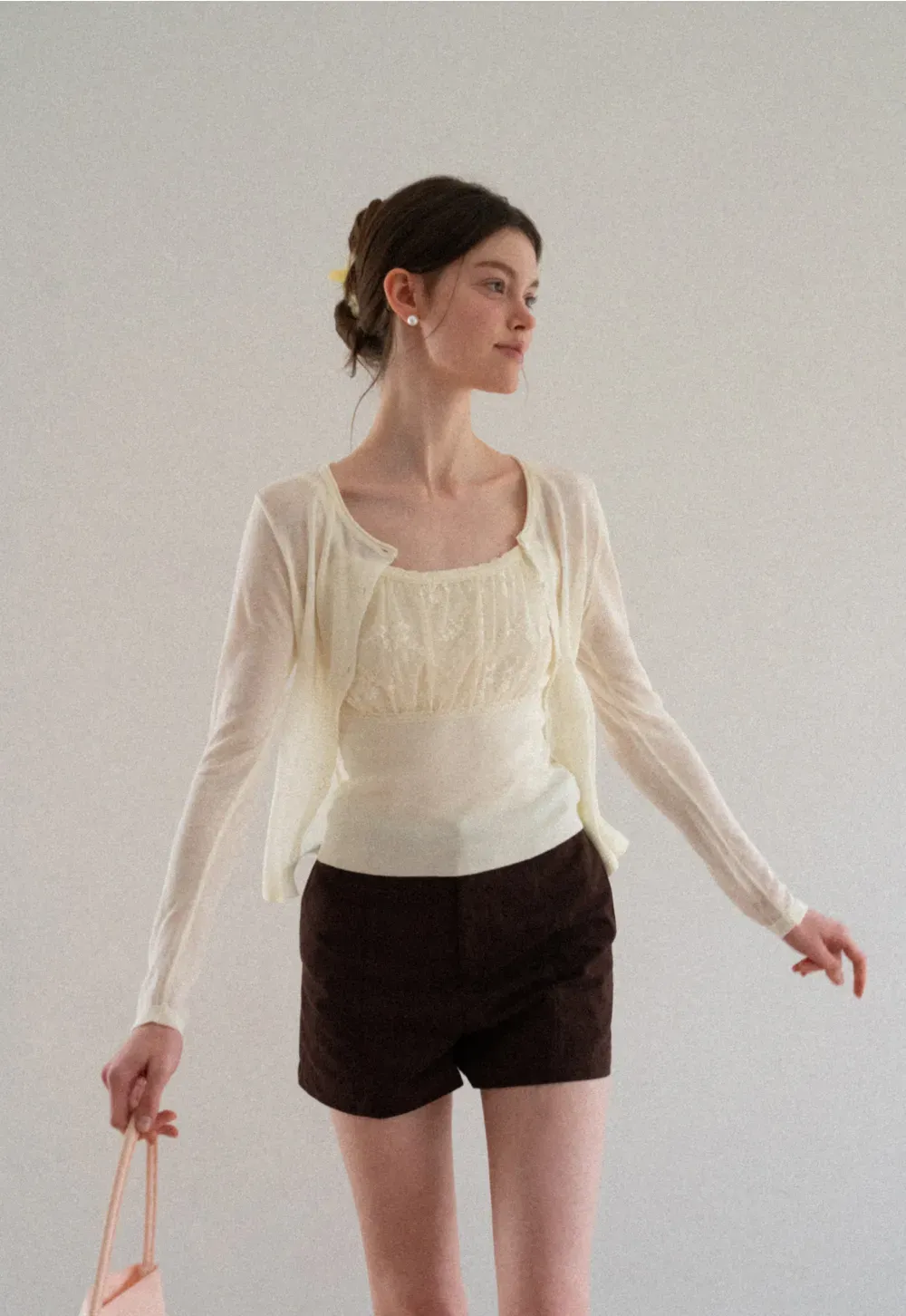 High Waist Pleated Shorts Casual Pants