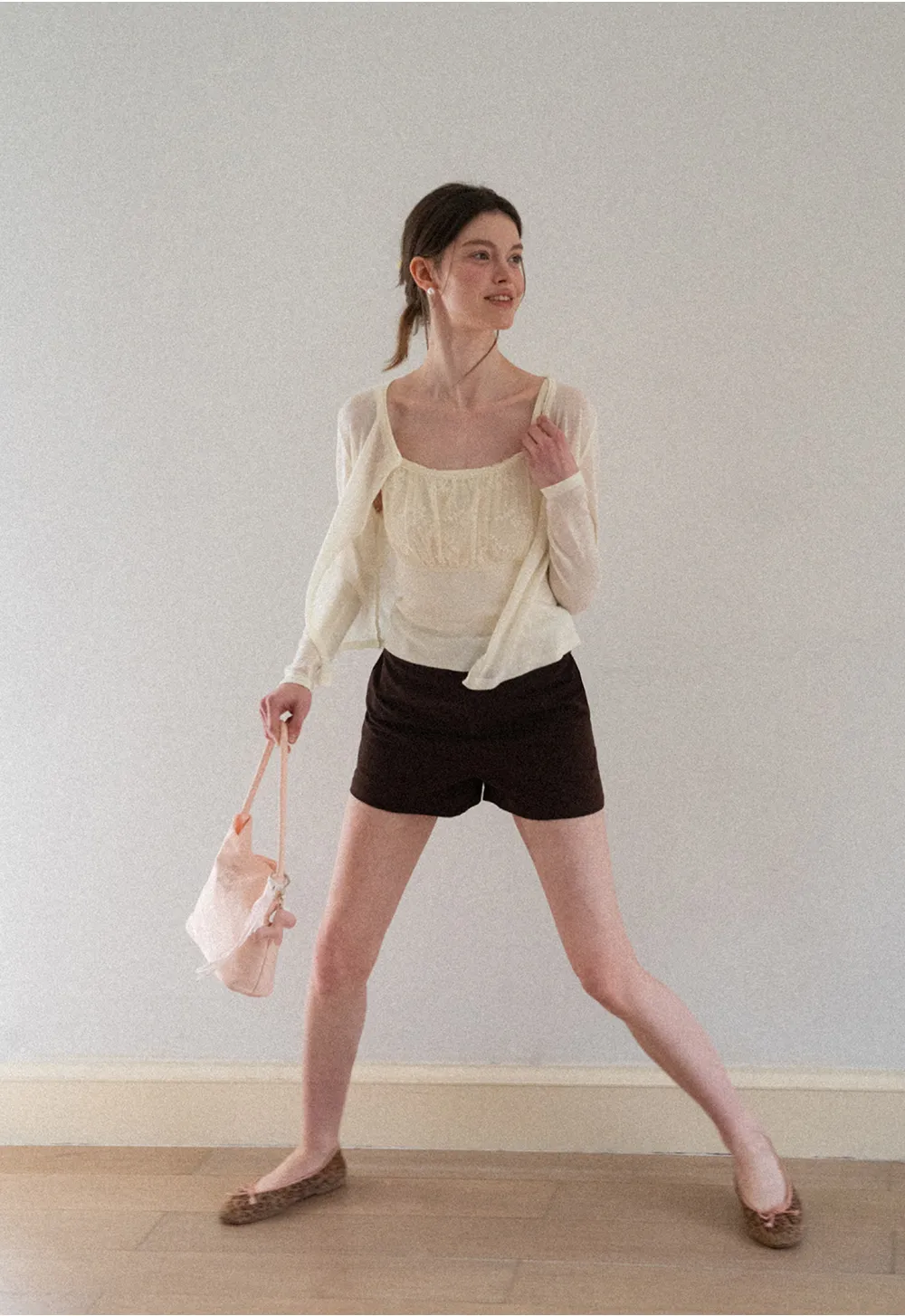 High Waist Pleated Shorts Casual Pants