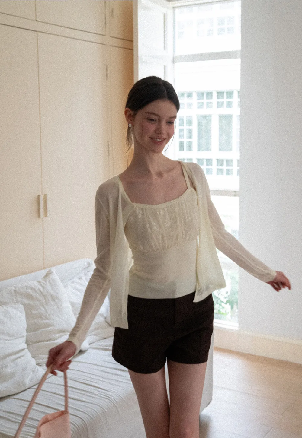 High Waist Pleated Shorts Casual Pants