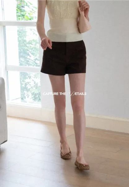 High Waist Pleated Shorts Casual Pants