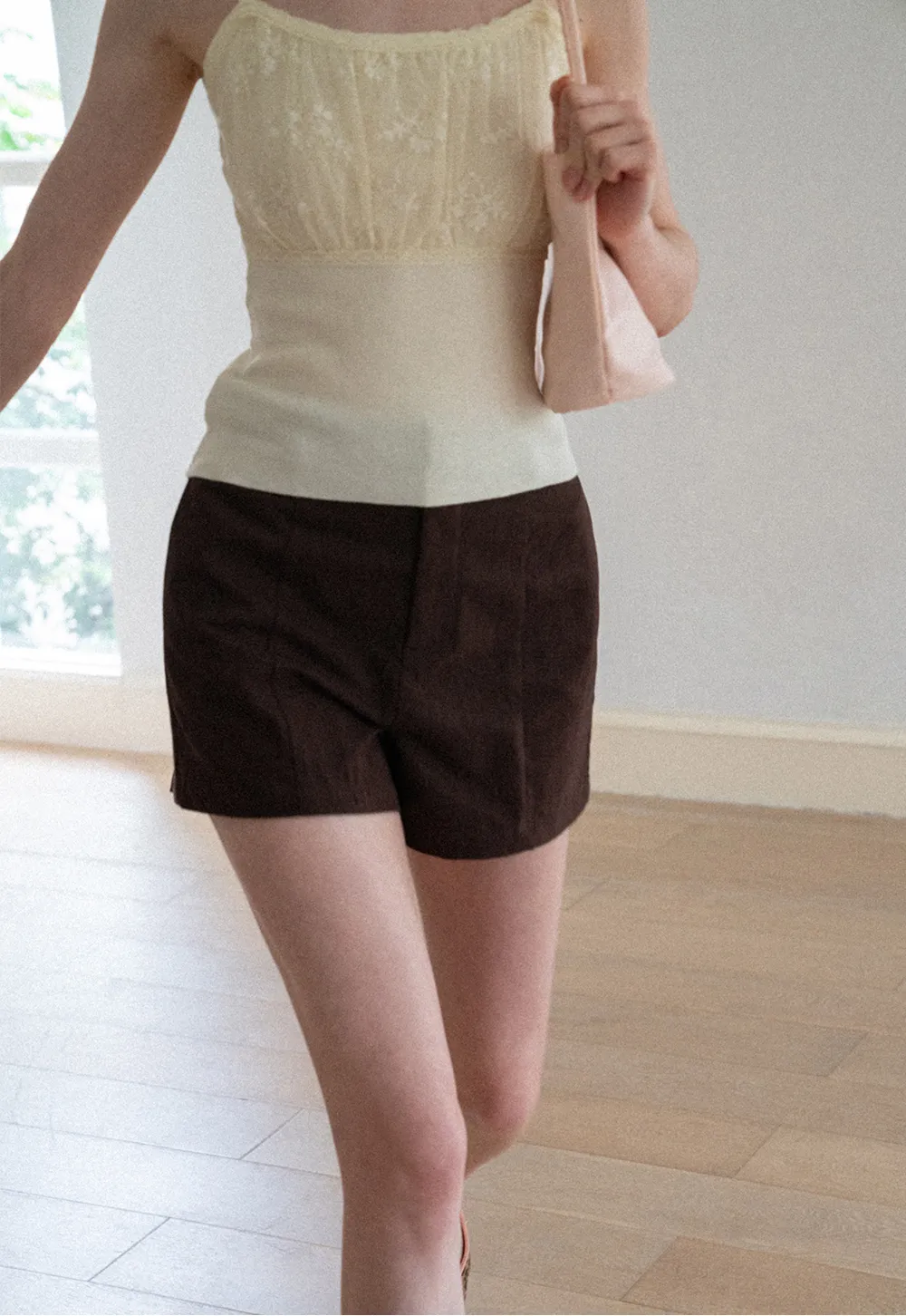 High Waist Pleated Shorts Casual Pants