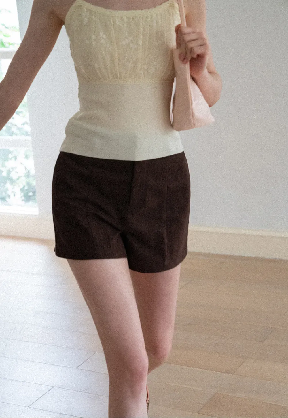 High Waist Pleated Shorts Casual Pants