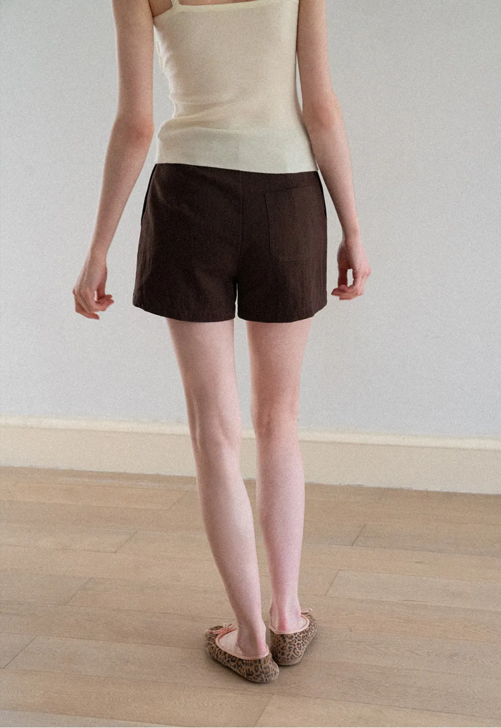 High Waist Pleated Shorts Casual Pants