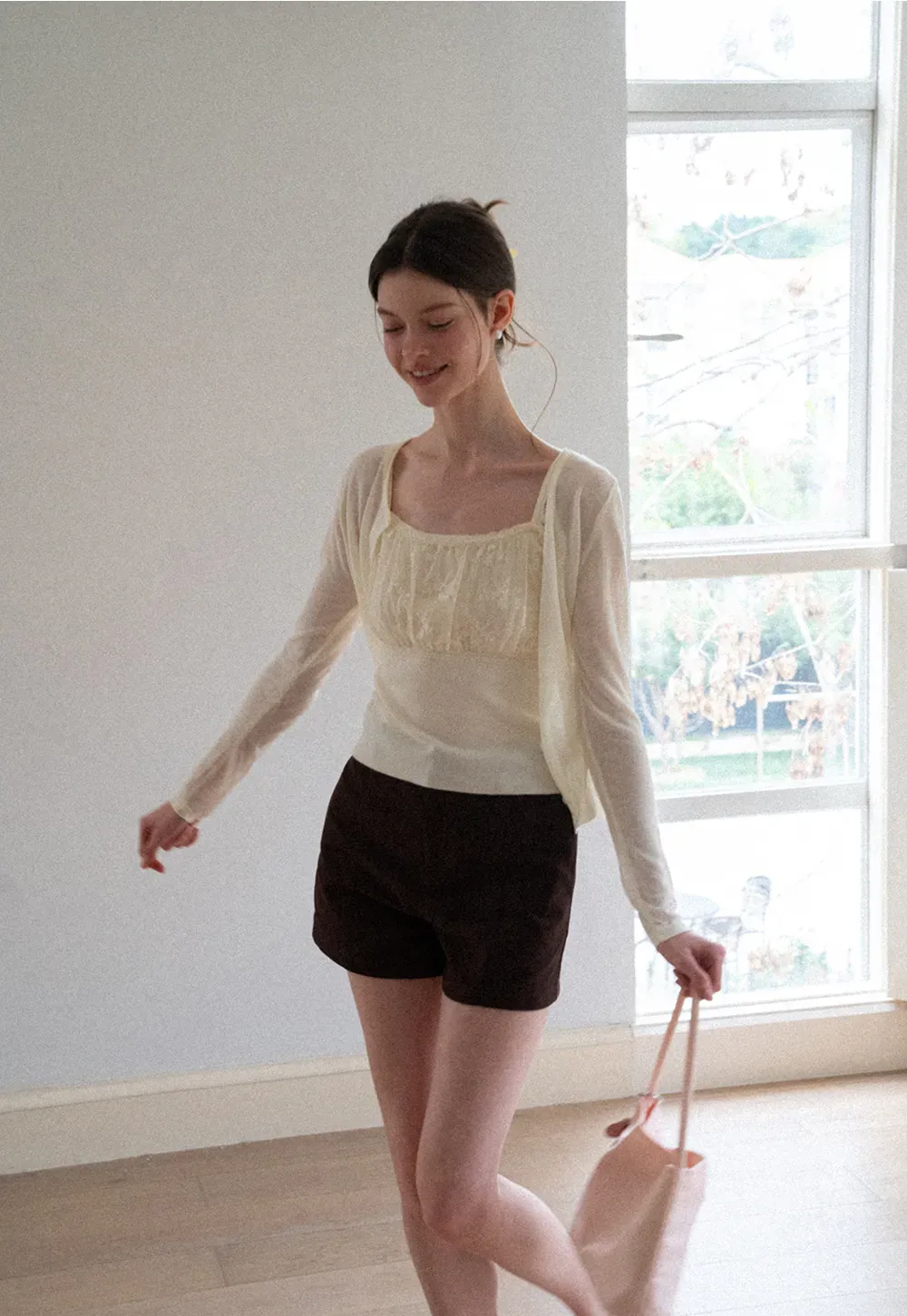 High Waist Pleated Shorts Casual Pants