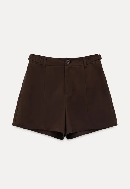 High Waist Pleated Shorts Casual Pants