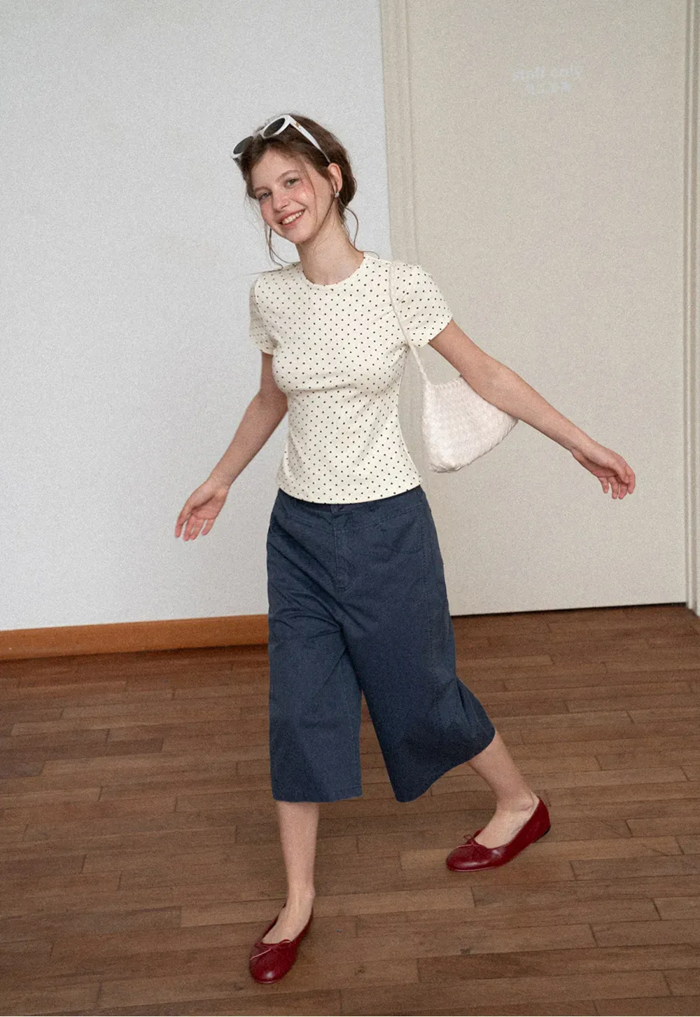 Wide Leg Cropped Casual Pants