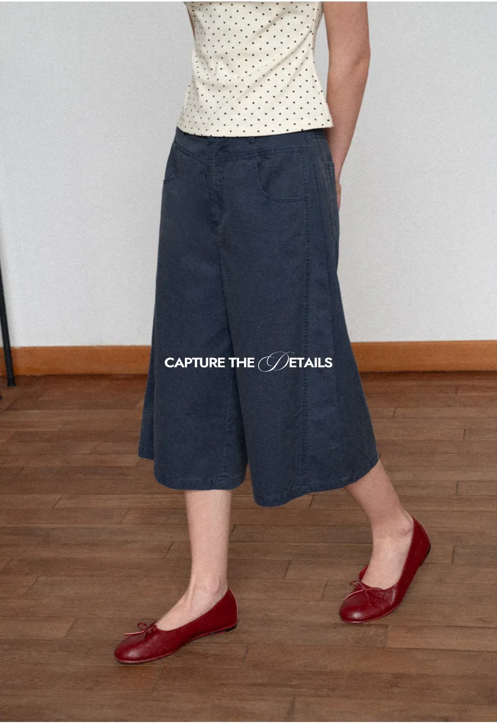 Wide Leg Cropped Casual Pants