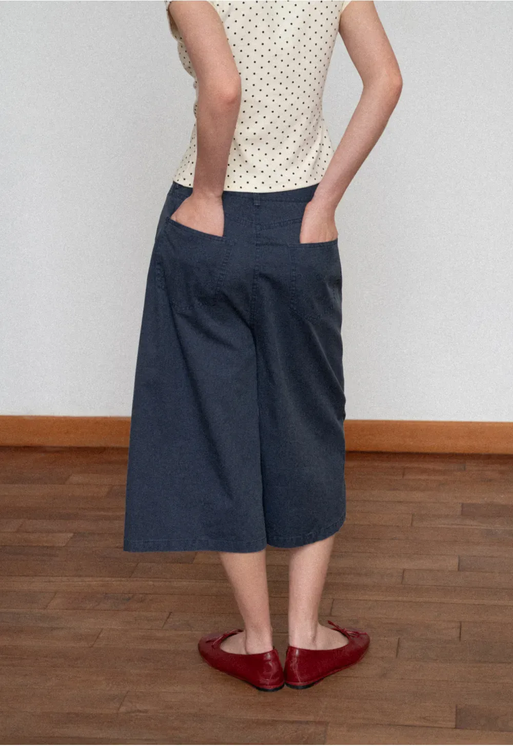 Wide Leg Cropped Casual Pants
