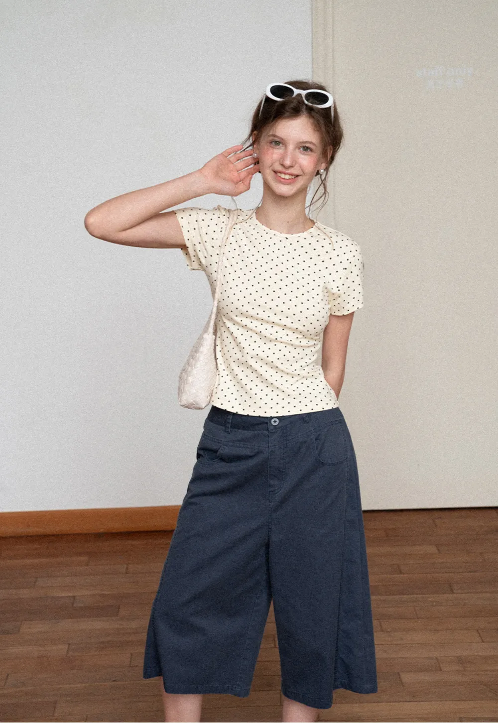 Wide Leg Cropped Casual Pants