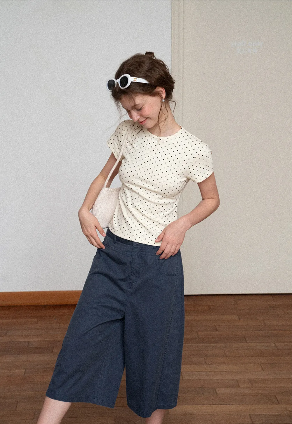 Wide Leg Cropped Casual Pants