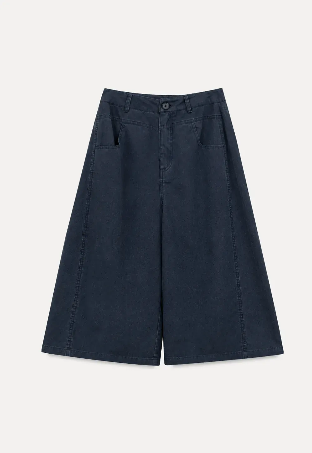 Wide Leg Cropped Casual Pants