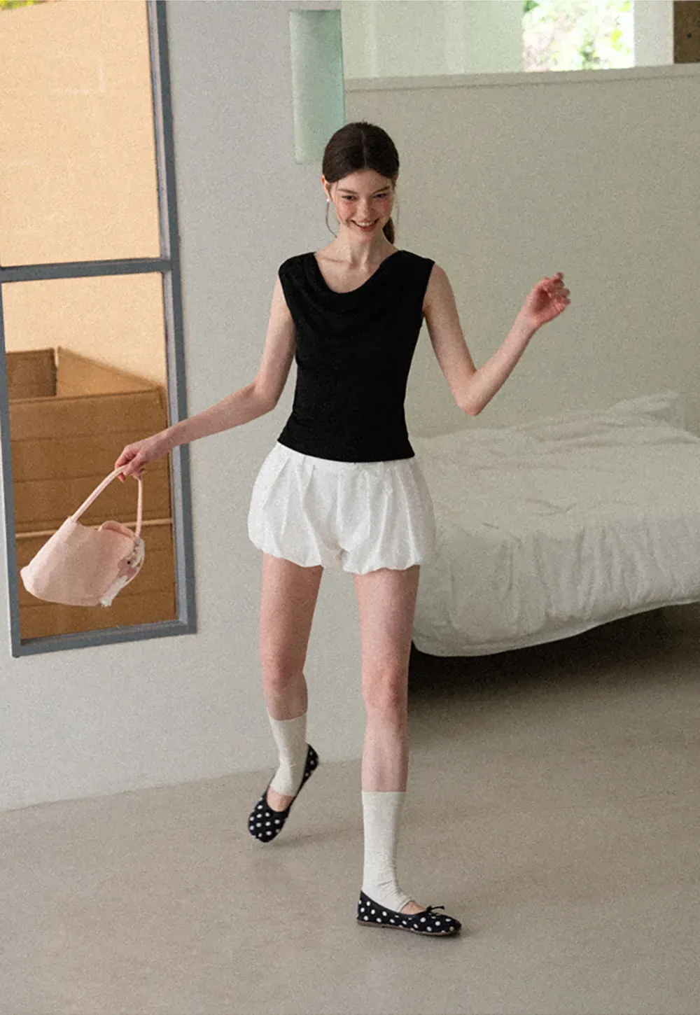 Pleated High Waist Casual Pants