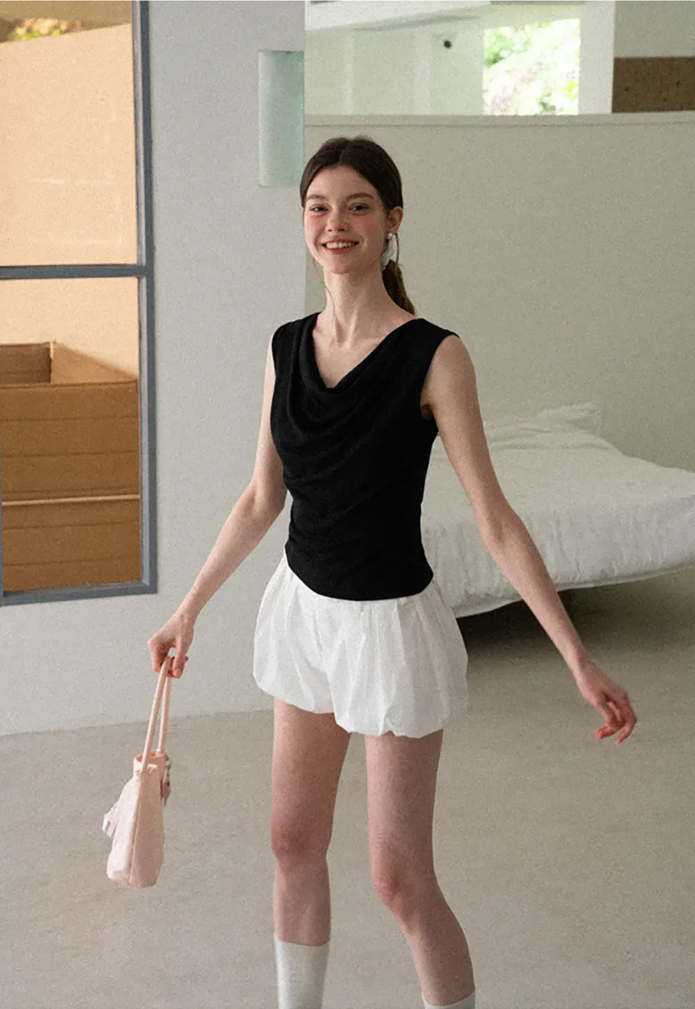 Pleated High Waist Casual Pants