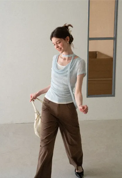 High Waist Wide Leg Casual Pants
