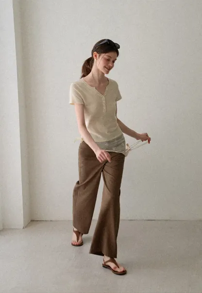 High Waist Wide Leg Casual Pants