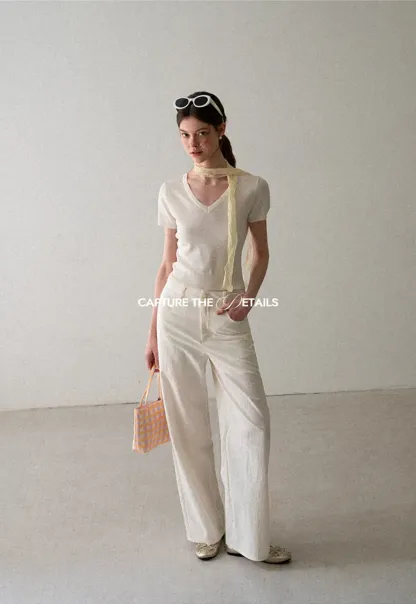 High Waist Wide Leg Casual Pants