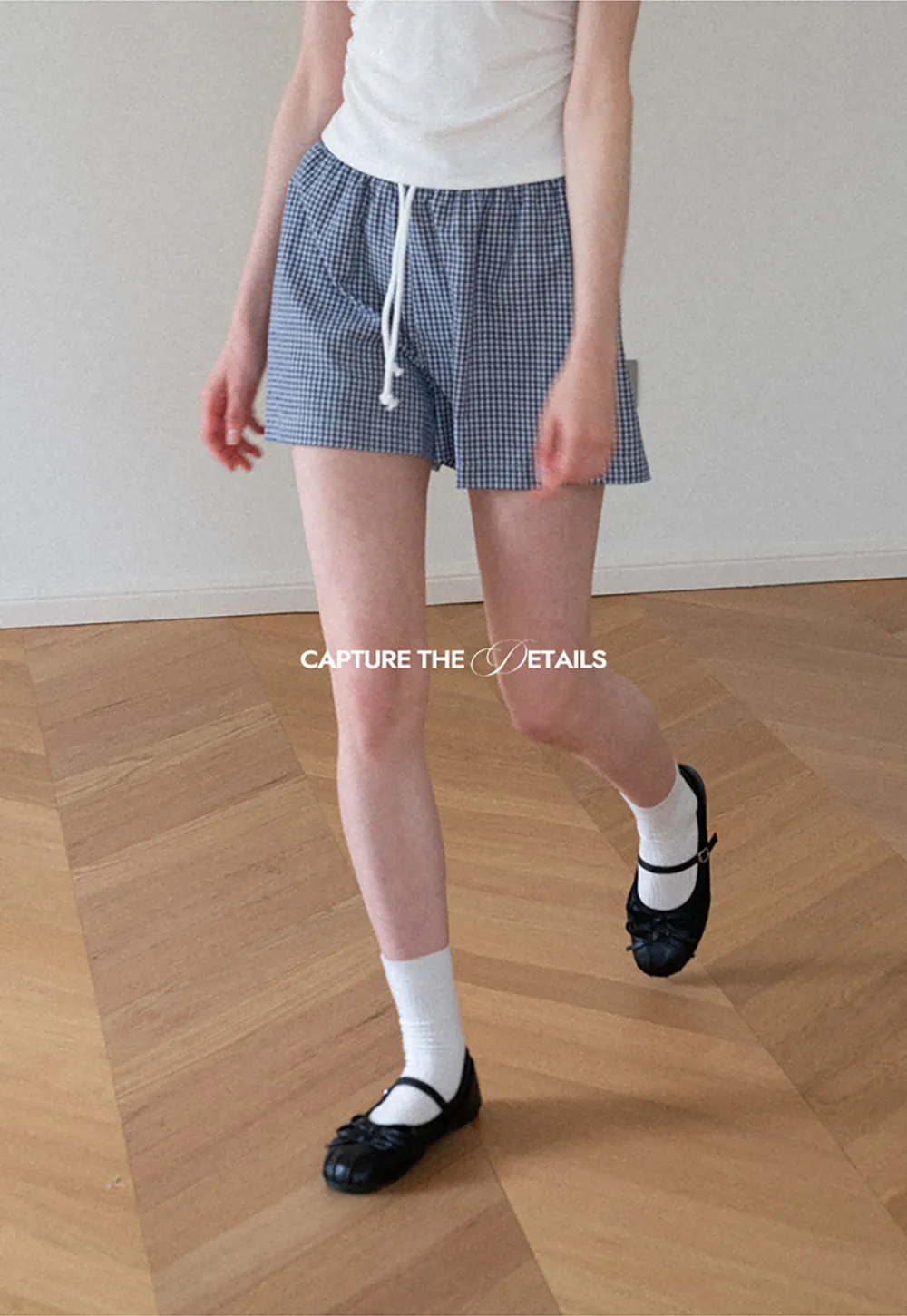 Drawstring Waist Checkered Pattern Shorts