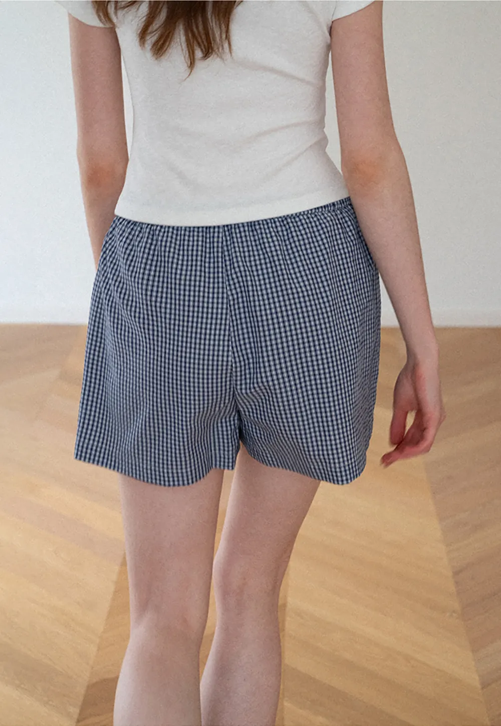 Drawstring Waist Checkered Pattern Shorts