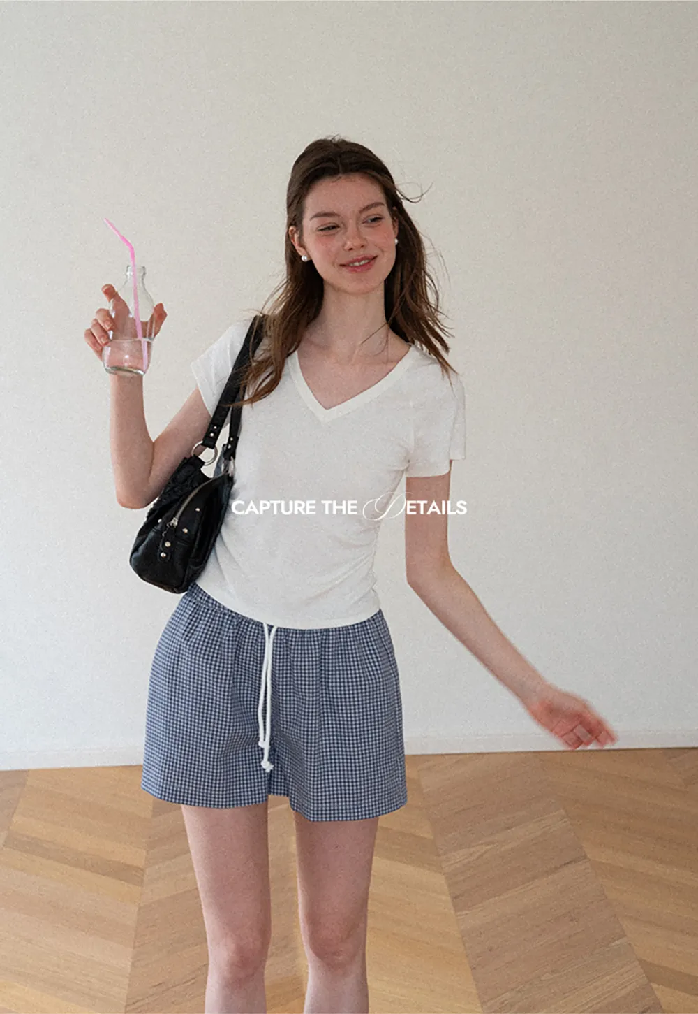 Drawstring Waist Checkered Pattern Shorts