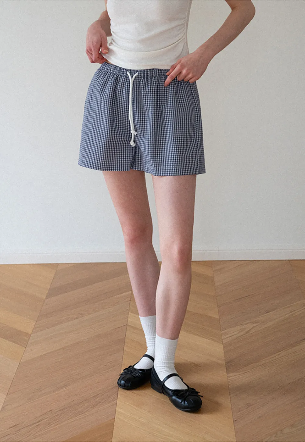 Drawstring Waist Checkered Pattern Shorts