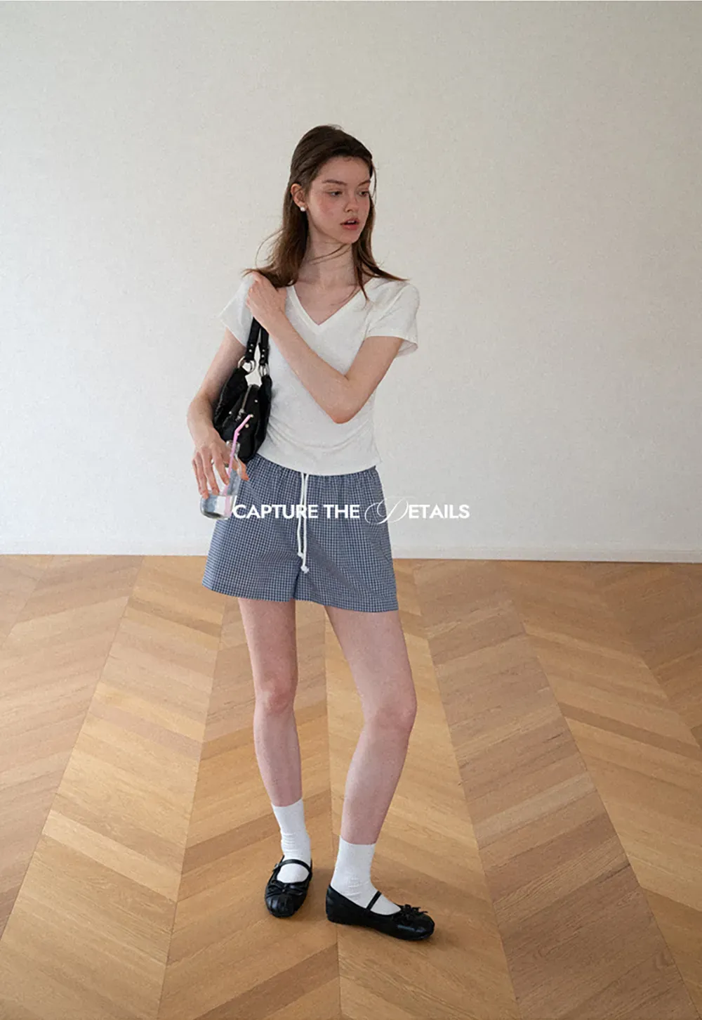 Drawstring Waist Checkered Pattern Shorts