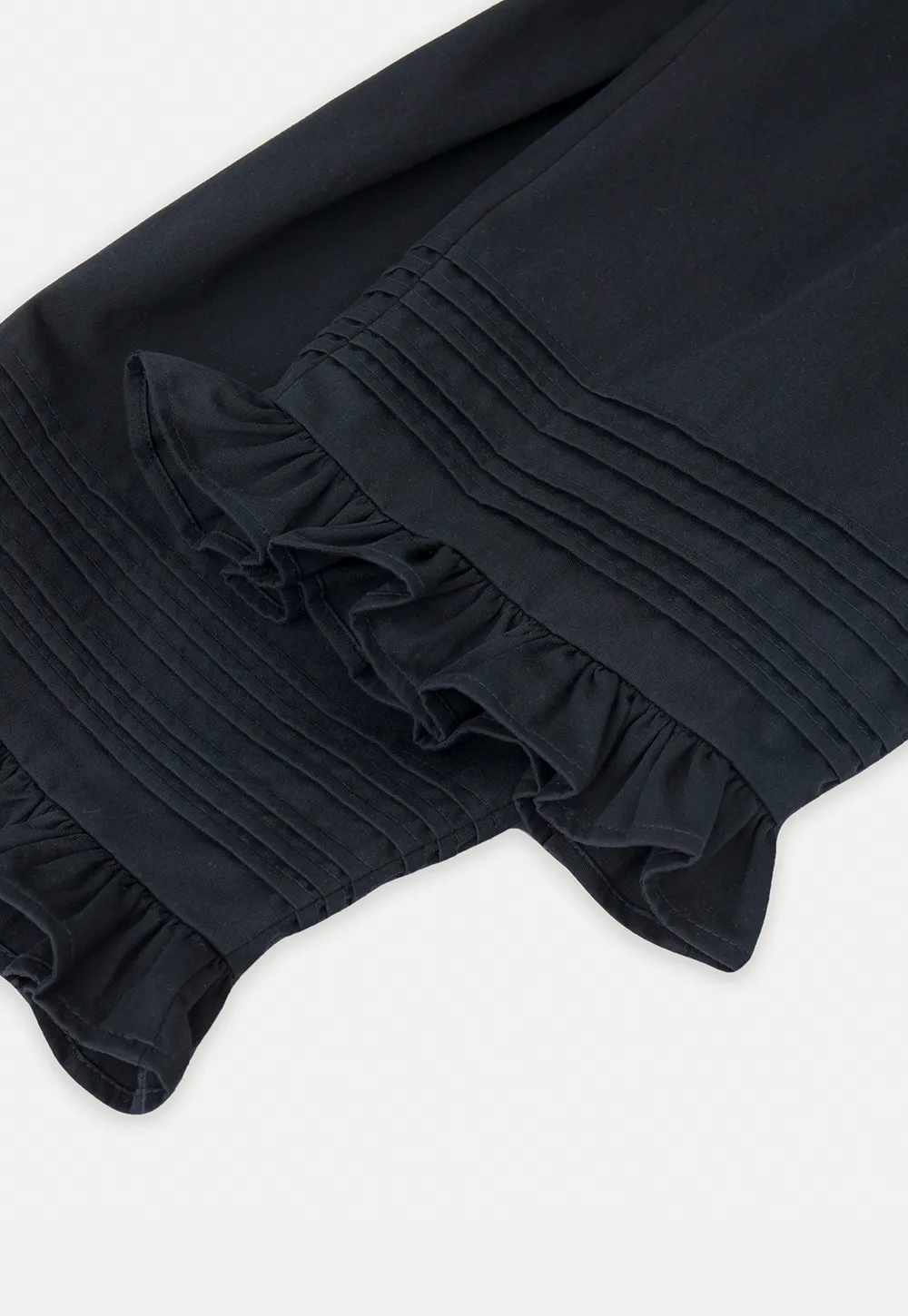 Ruffled Hem Wide Leg Casual Pants