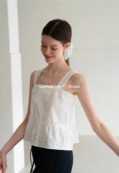 Ruffled Hem Wide Leg Casual Pants