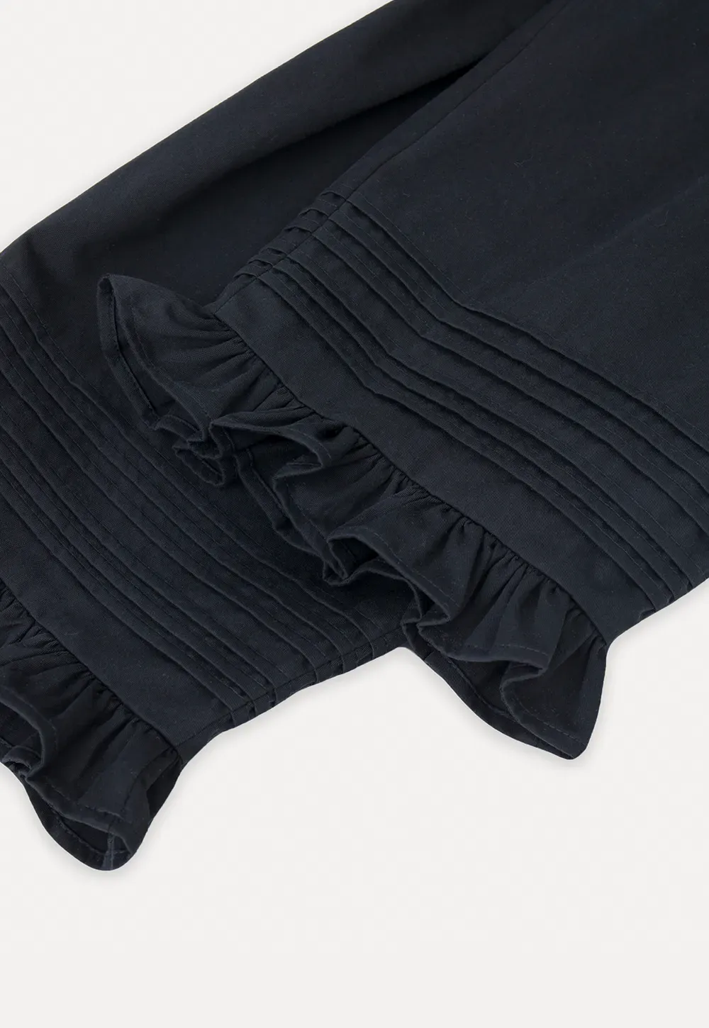 Ruffled Hem Wide Leg Casual Pants