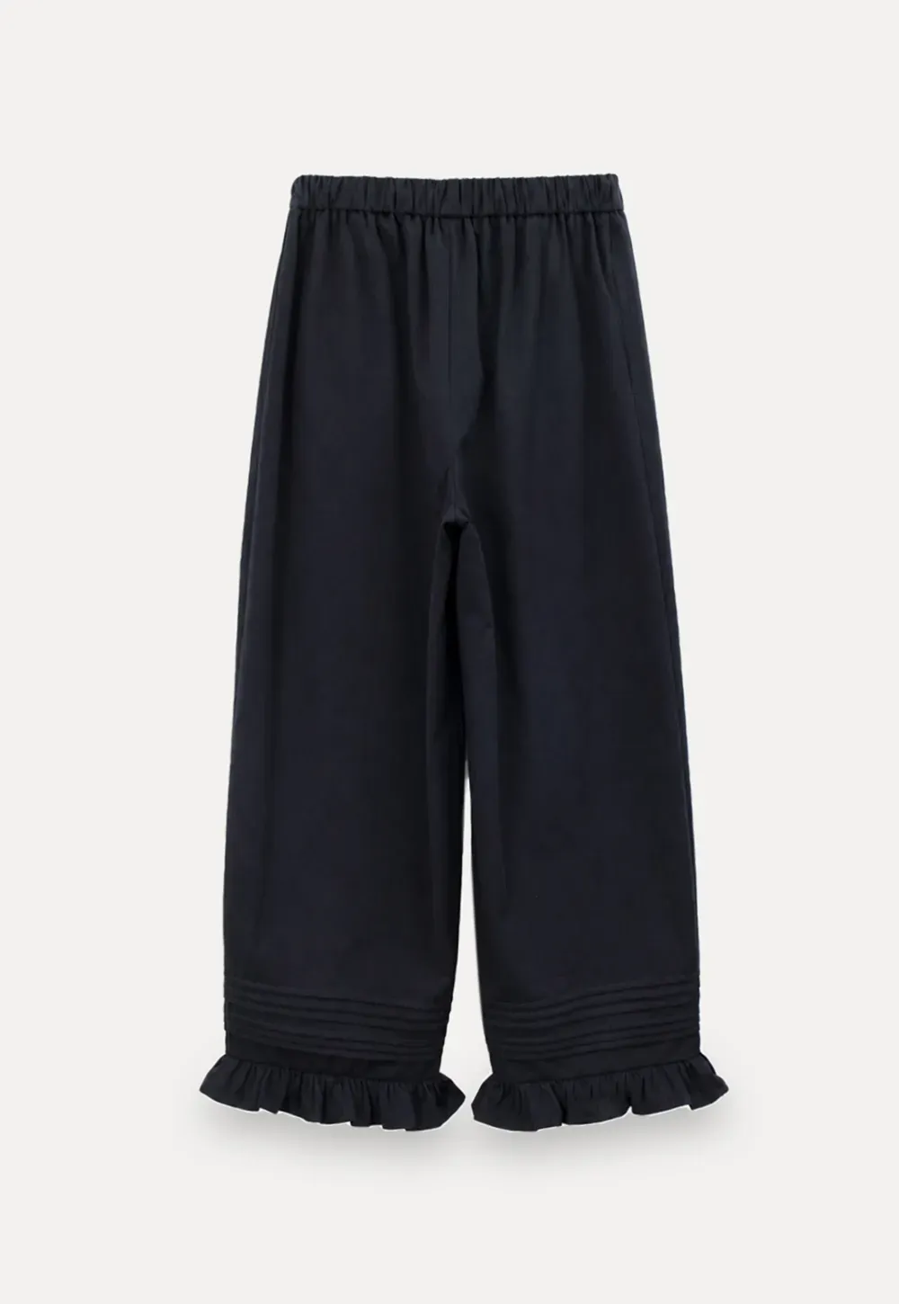 Ruffled Hem Wide Leg Casual Pants